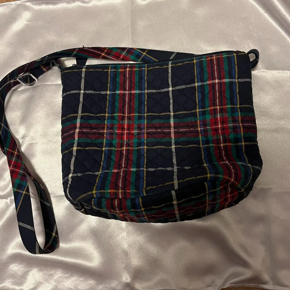Vera Bradley Tartan Plaid Bucket Crossbody / Shoulder Bag - Picture 4 of 15